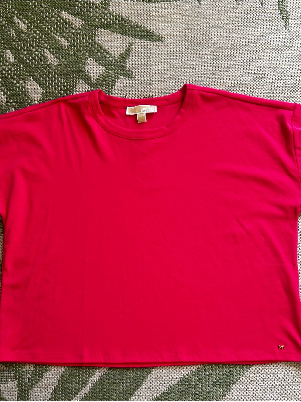 Michael Kors Women's Deep Pink Short-Sleeve Crewneck Top NWT size XL